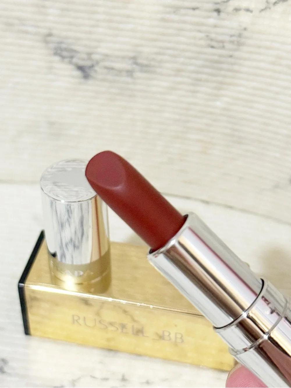 Prada Hyper Matte Lipstick (B03 Mahogany) Maroon Brown Monochrome Lipcolor